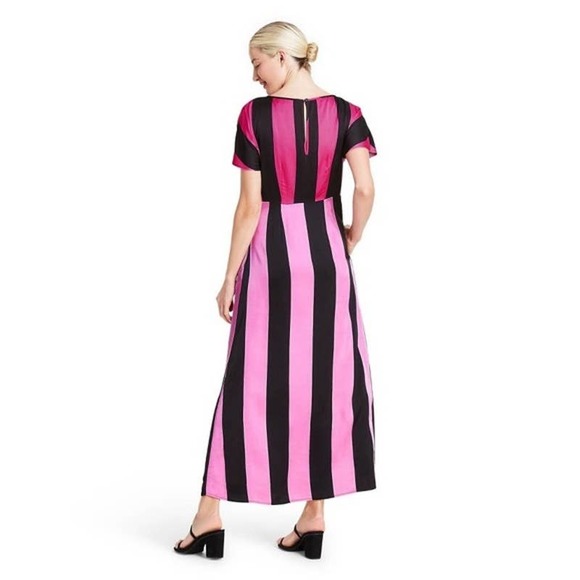Christopher John Rogers for Target Black Pink Stripe Midi Dress - Picture 6 of 9
